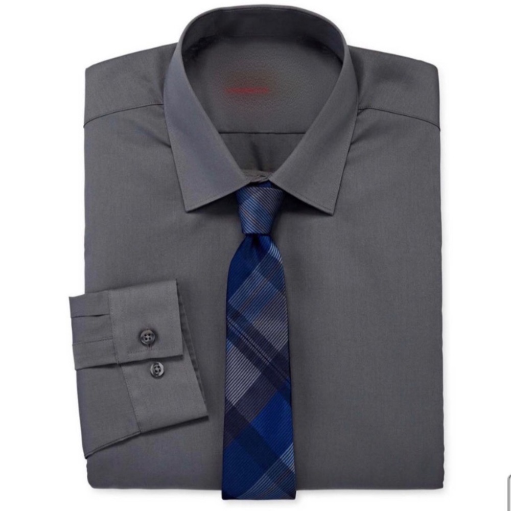 XXL J.Ferrar Spread Collar Long Sleeve Slim Shirt